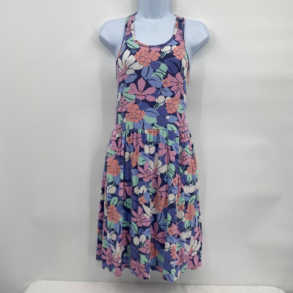 Rumi + Ryder Floral Racerback Skater Dress Blue Knee Length Girls XL 16